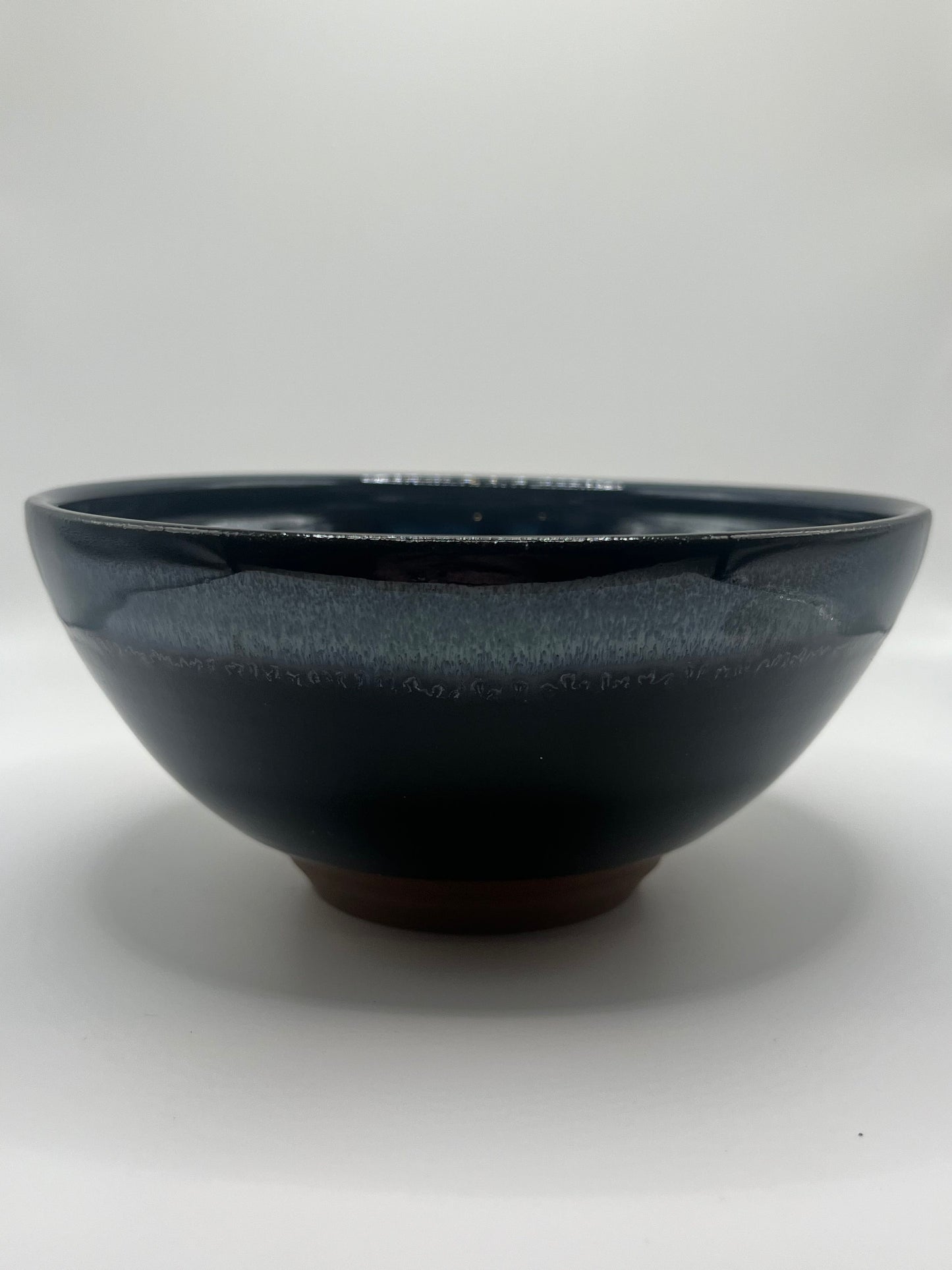 Mike Teal pottery, blue teal bowl, handmade ceramics, artisan pottery, porcelain bowl, wheel-thrown pottery, Tulsa ceramic artist, functional art, ceramic dripped glaze, YENology artisan collection