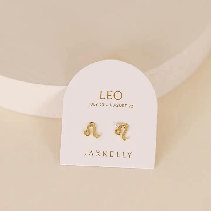 Zodiac Gold Earrings – Leo Studs