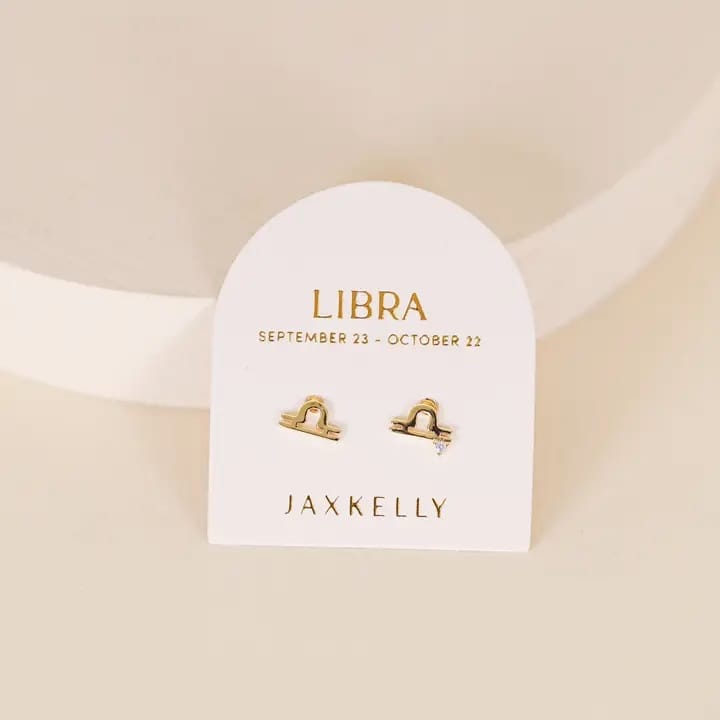 Zodiac Gold Earrings - Libra