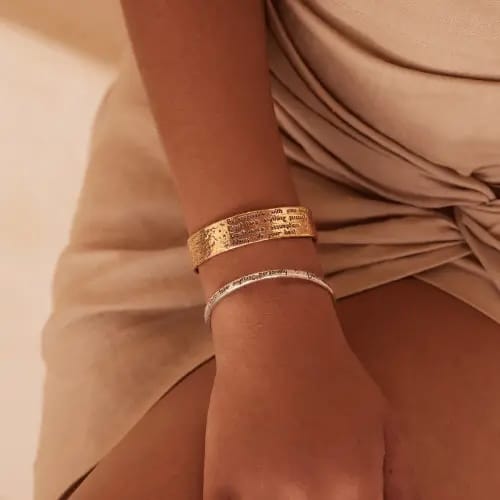 Four Agreements cuff, brass bracelet, mindful jewelry, unisex cuff bracelet, Jewelry Evolution, don Miguel Ruiz jewelry, spiritual bracelet, Toltec wisdom jewelry, affirmation bracelet, YENology accessories