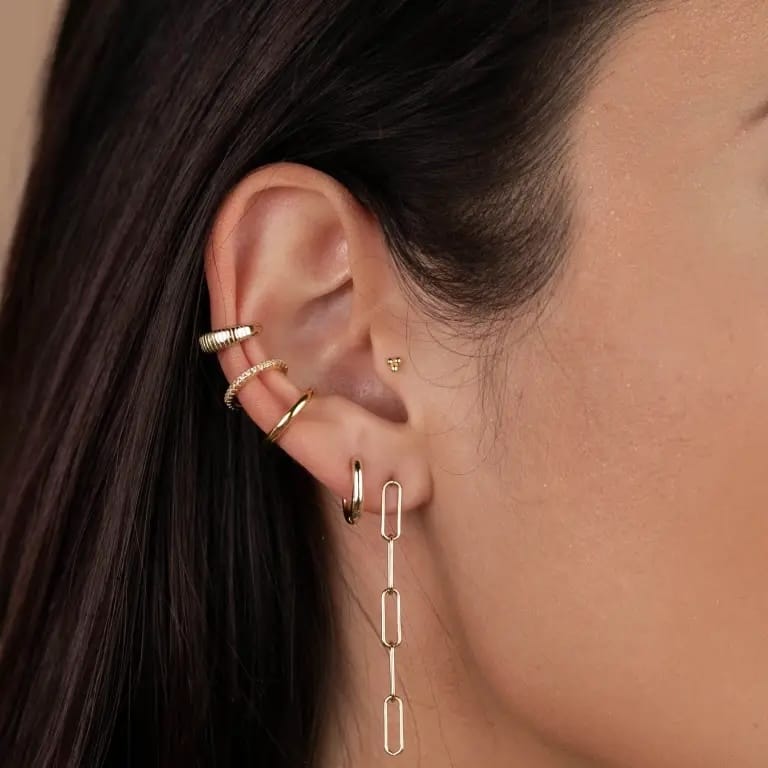 tiny gold stud earrings, minimalist gold earrings, trio ball studs, small gold studs, hypoallergenic gold earrings, 18K gold plated studs, delicate gold earrings