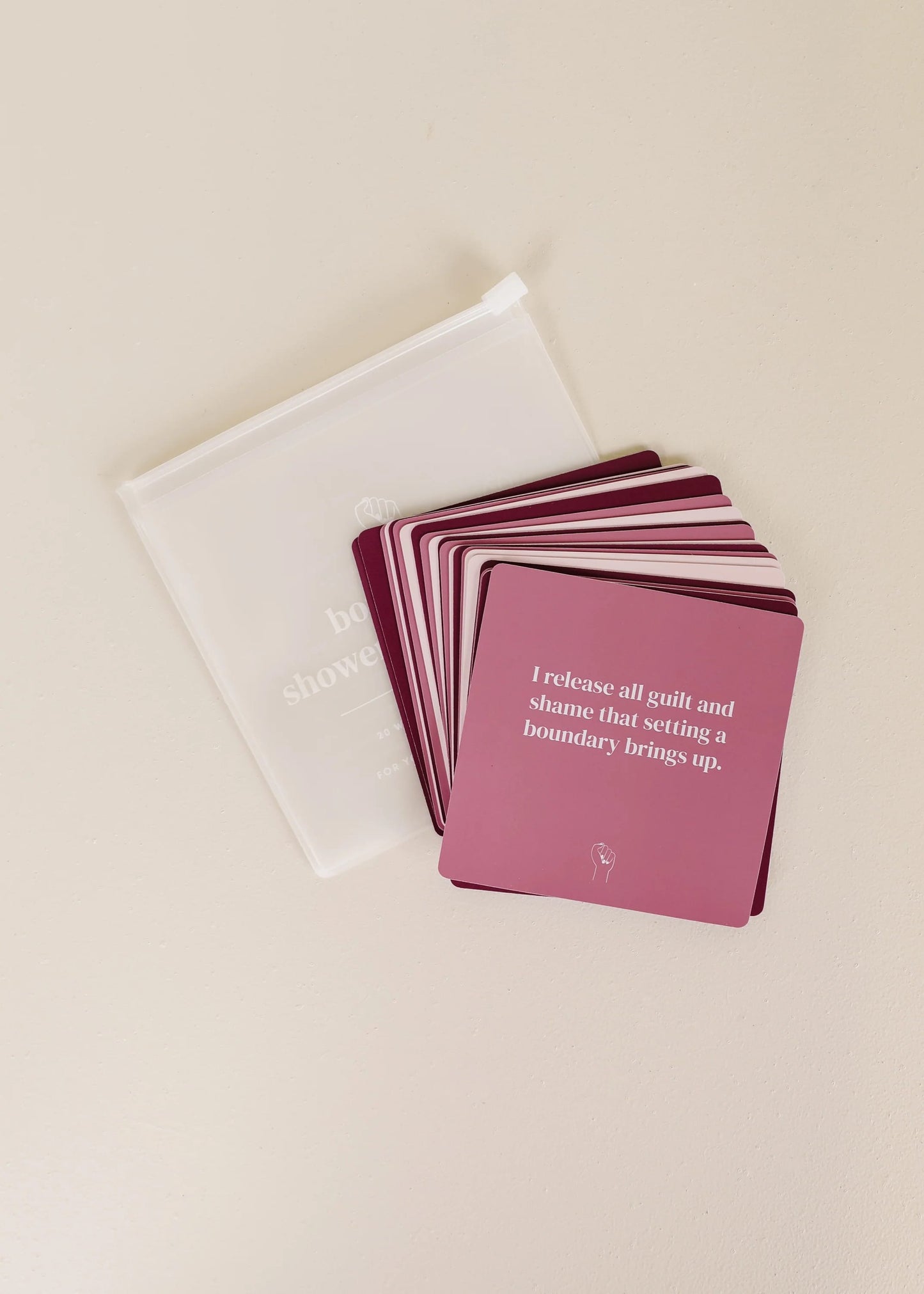 shower affirmation cards, boundaries affirmation, waterproof affirmation cards