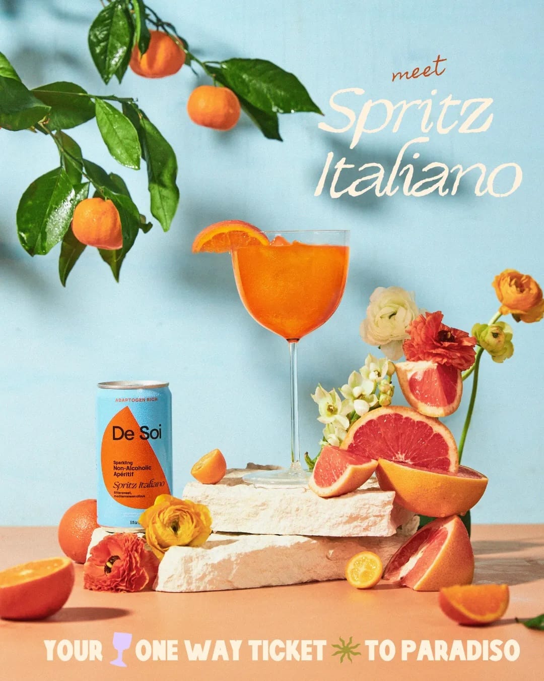 adaptogen spritz, gentian apéritif, citrus NA beverage, Italian spritz alternative