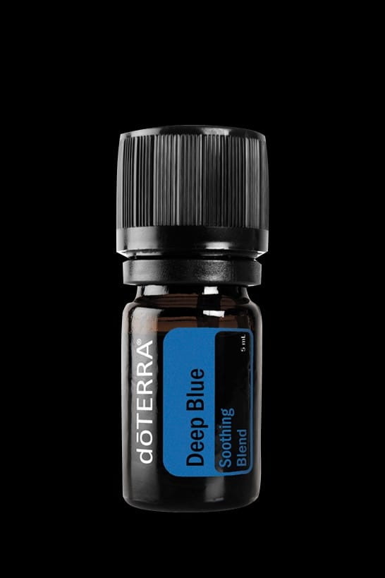 deep blue essential oil, doTERRA deep blue, muscle relief oil, soothing oil blend, cooling essential oil, tension relief, post workout oil, blue tansy blend, natural pain relief, aromatherapy massage oil