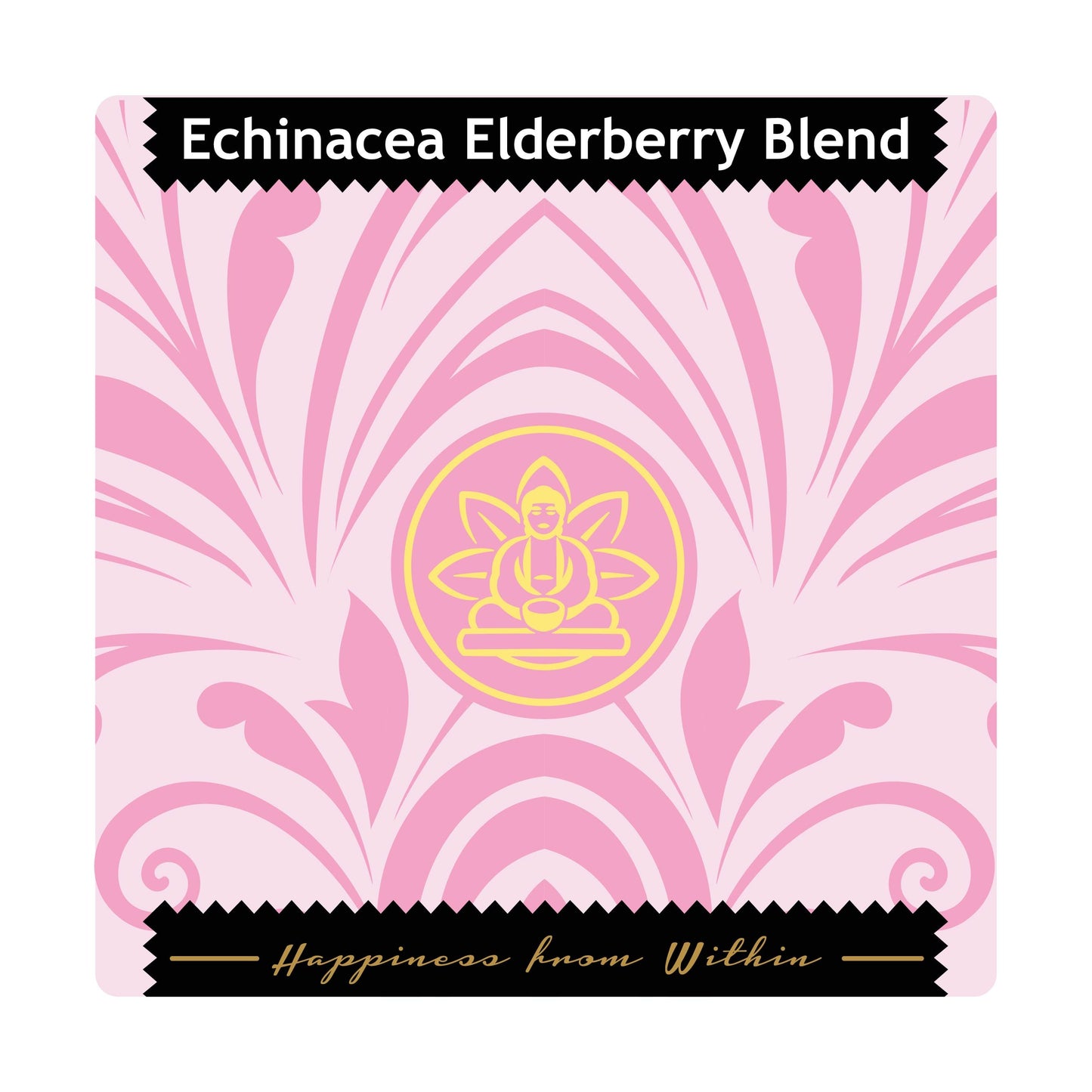 echinacea elderberry tea, immune support tea, vitamin C tea, antioxidant tea, elderberry echinacea blend, cold and flu tea, herbal defense tea, Buddha Teas