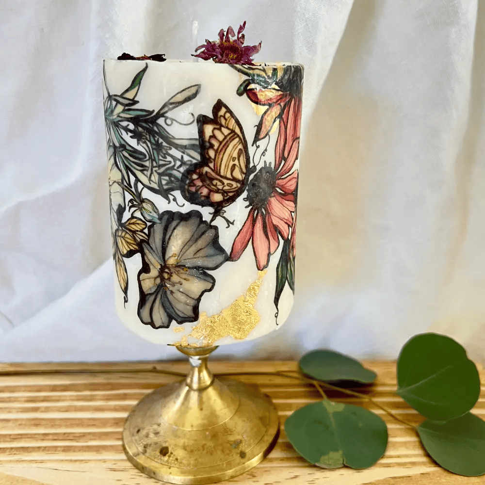 soy wax candle, art candle, handmade candle, aromatherapy candle, pillar candle