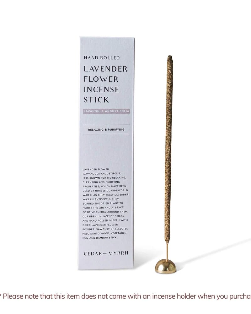 lavender incense, hand rolled incense, natural lavender scent, calming incense, purifying incense, peruvian incense sticks, herbaceous fragrance, lavender aromatherapy, meditation incense, relaxation ritual