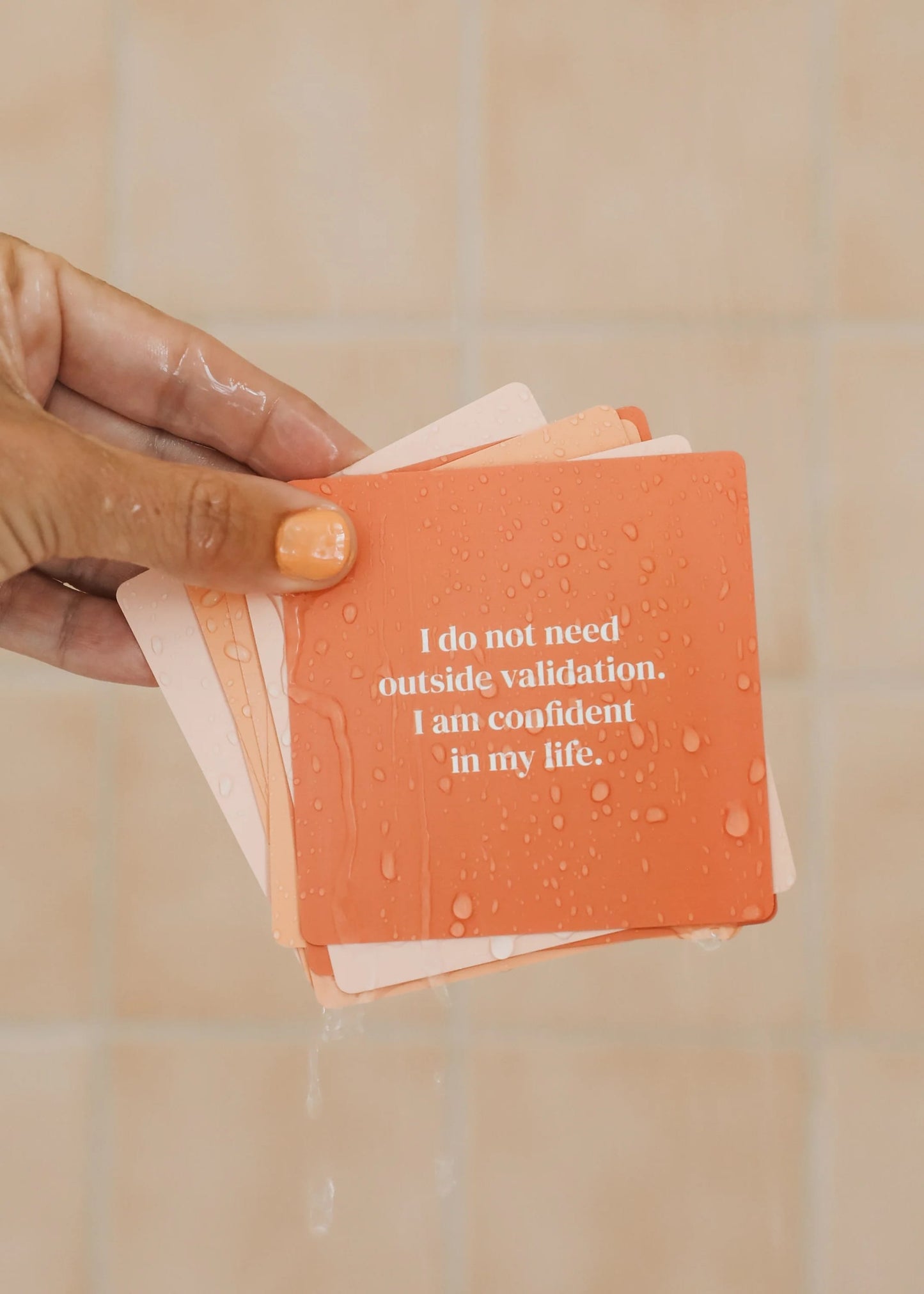 positivity affirmation cards, shower affirmation cards, uplifting quotes deck, waterproof affirmation cards, reusable shower cards, daily positivity tools, mindset cards, inspirational quotes deck