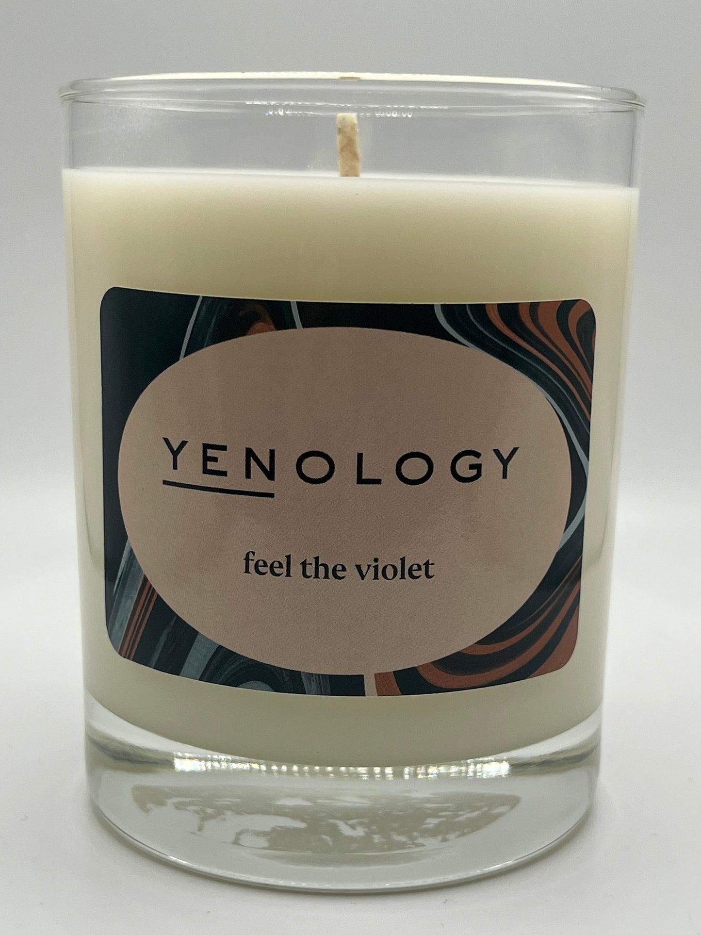 violet candle, rose candle, floral candle, saffron candle, luxury soy candle, YENology candle, romantic candle, amber floral scent, clean candle, elegant home fragrance