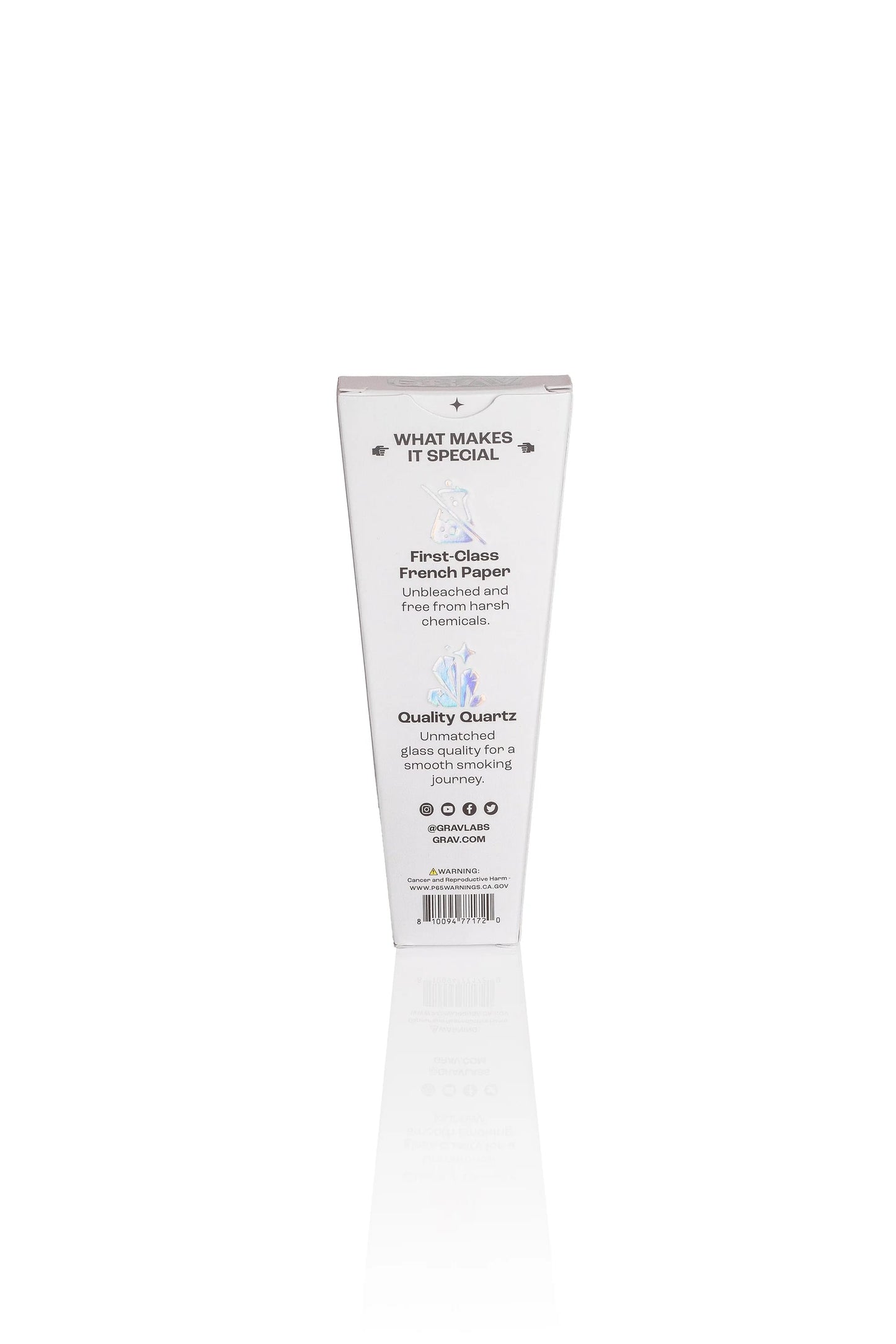 GRAV Short Kings Quartz Tip Cones – 70mm Premium Cones