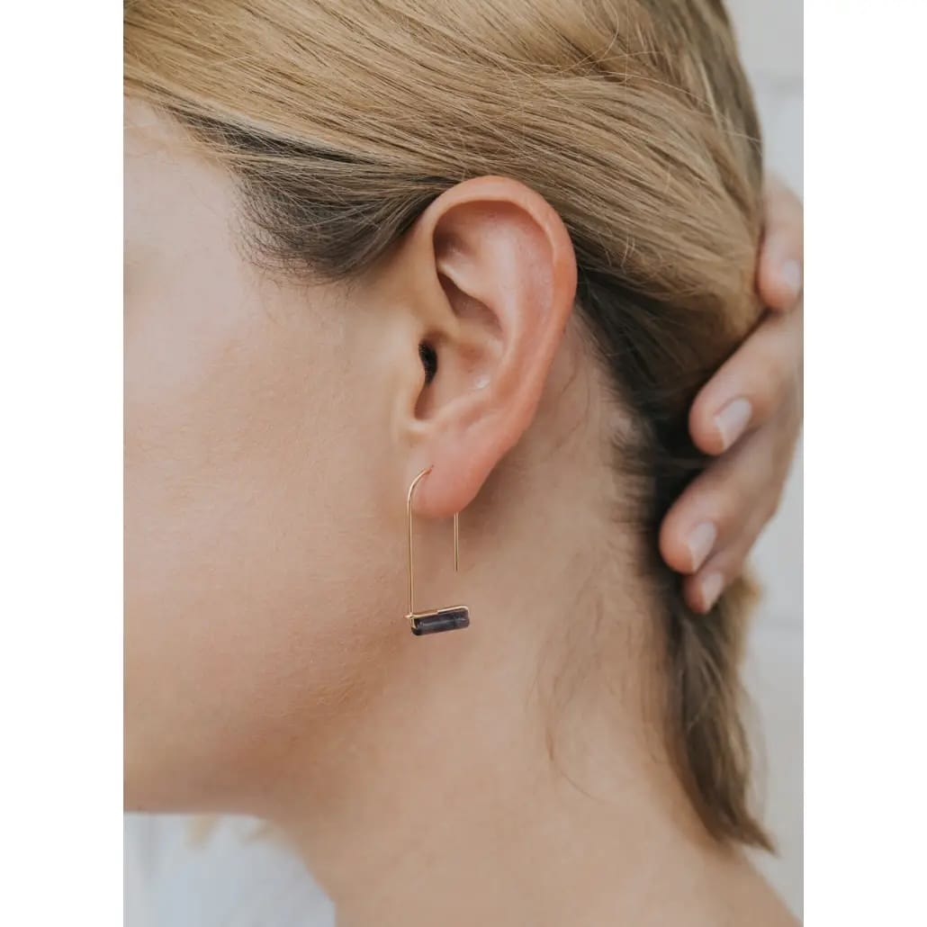 amethyst drop earrings, gold amethyst jewelry, gemstone drop earrings, spiritual jewelry, hypoallergenic gold earrings, natural stone earrings, elegant gold drops