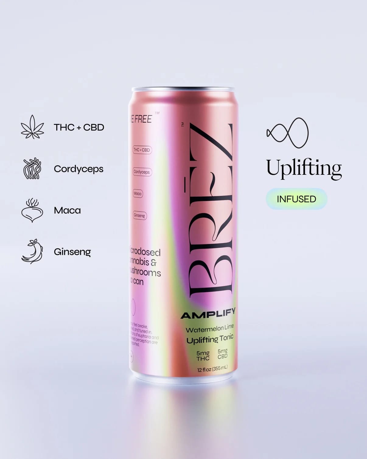 BRĒZ Amplify | THC + CBD Watermelon Lime Tonic Ingredients 