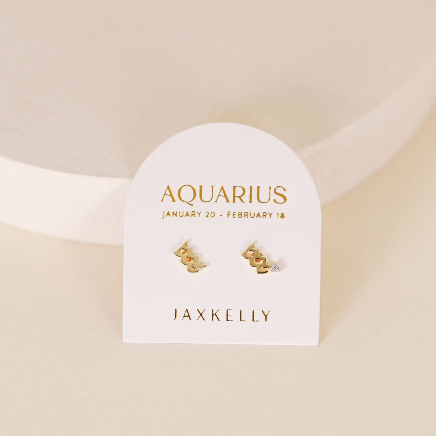 Zodiac Gold Earrings - Aquarius