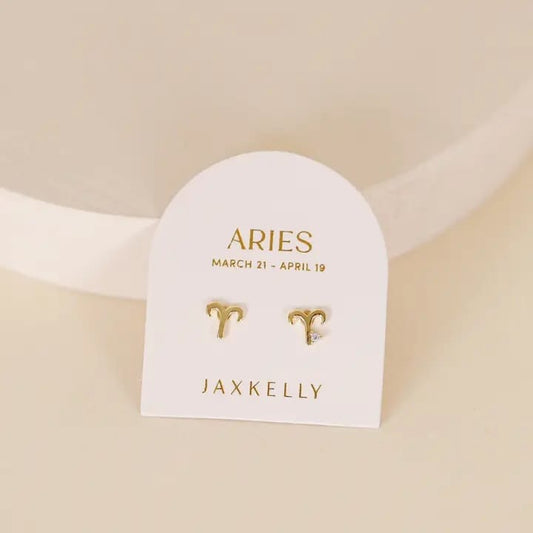 Zodiac Gold Earrings - Aries