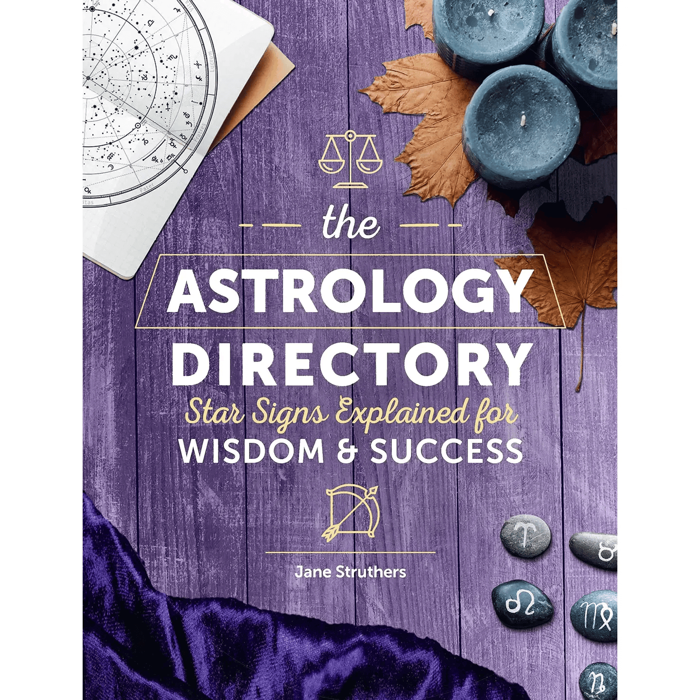 Astrology Directory book cover featuring celestial symbols and zodiac artwork.