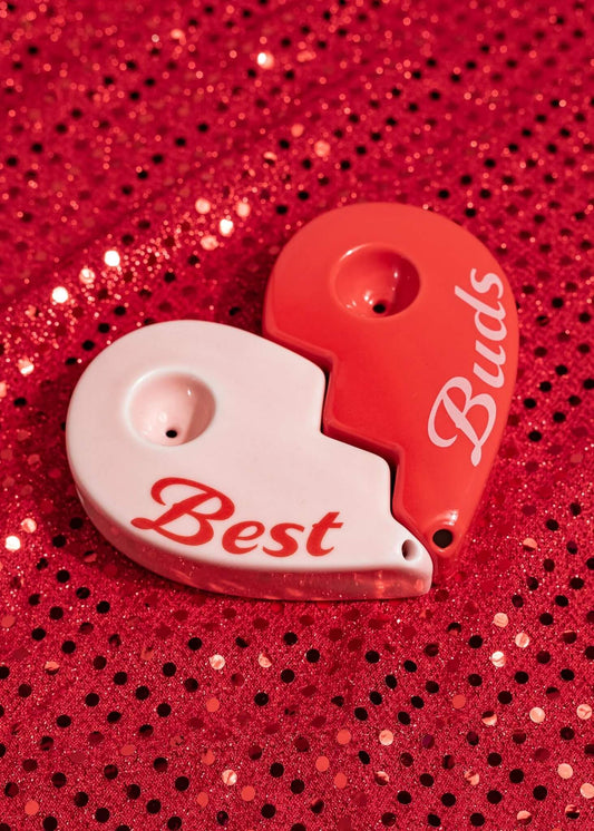 Best Buds Pipe Set, friendship pipe, matching pipes, heart-shaped pipe, best friend smoking set