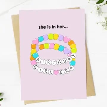 birthday girl era card, funny birthday card, best friend birthday card, trendy greeting card, hand-drawn card, main character energy card, women’s birthday gift, blank inside card, cute celebration card