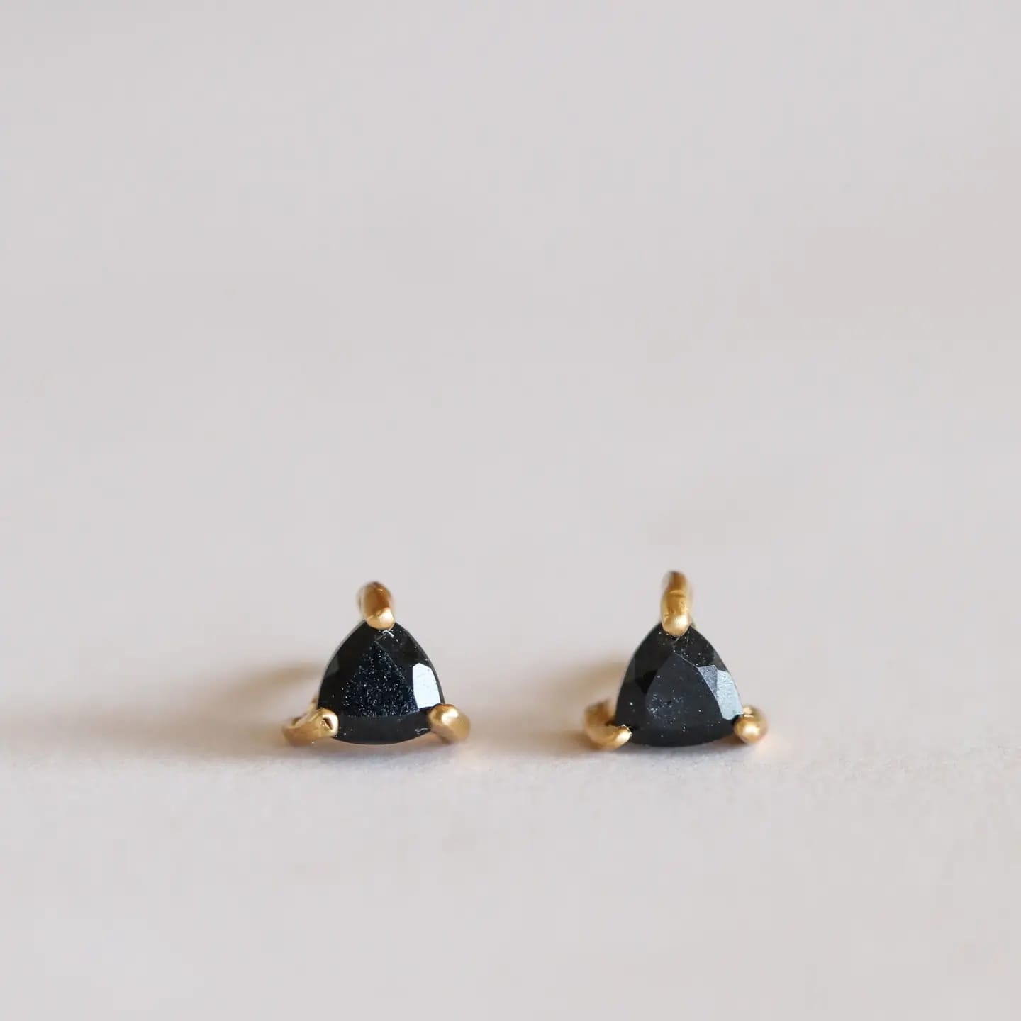 black tourmaline studs, mini gemstone earrings, gold plated stud earrings, energy gem jewelry, hypoallergenic gemstone studs, small crystal earrings