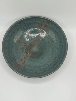 Mike Teal pottery, blue-green bowl, handmade ceramics, artisan stoneware, wheel-thrown pottery, small ceramic bowl, Tulsa ceramic artist, functional pottery, brown accent glaze, YENology artisan collection