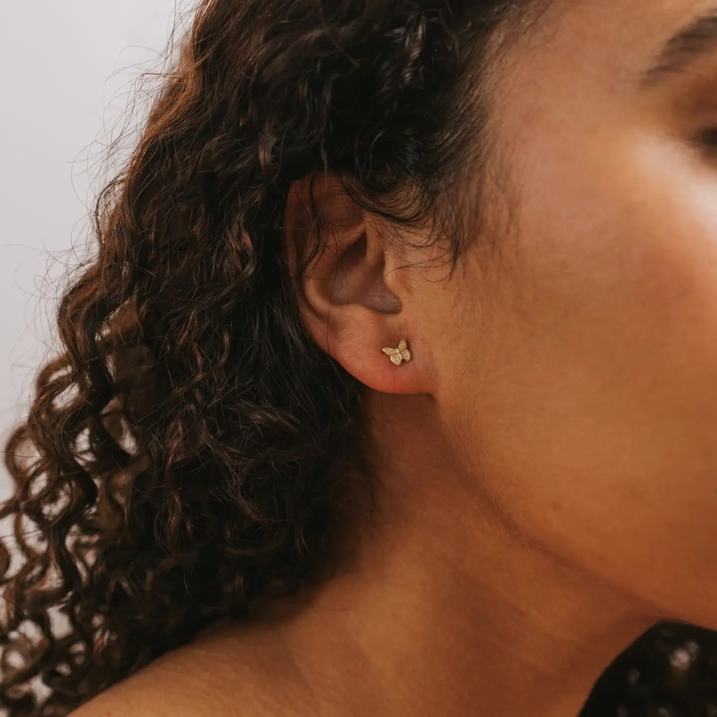 gold butterfly earrings, butterfly stud earrings, dainty gold studs, hypoallergenic butterfly earrings, gold-plated earrings, small butterfly jewelry