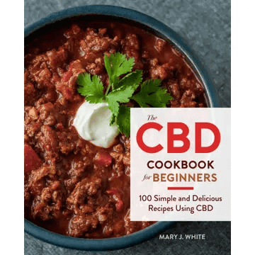 Cover of CBD Cookbook for Beginners by Mary J. White featuring 100 CBD recipes.