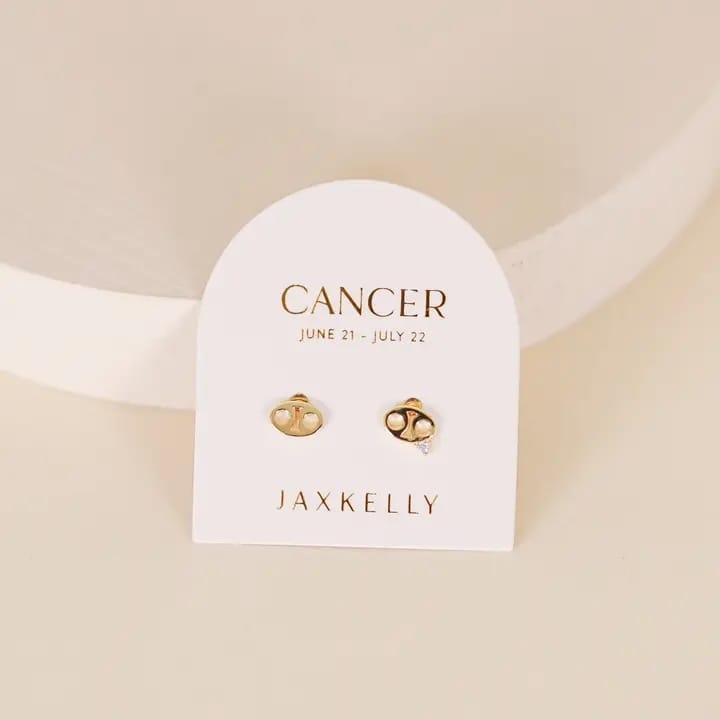 Zodiac Gold Earrings - Cancer