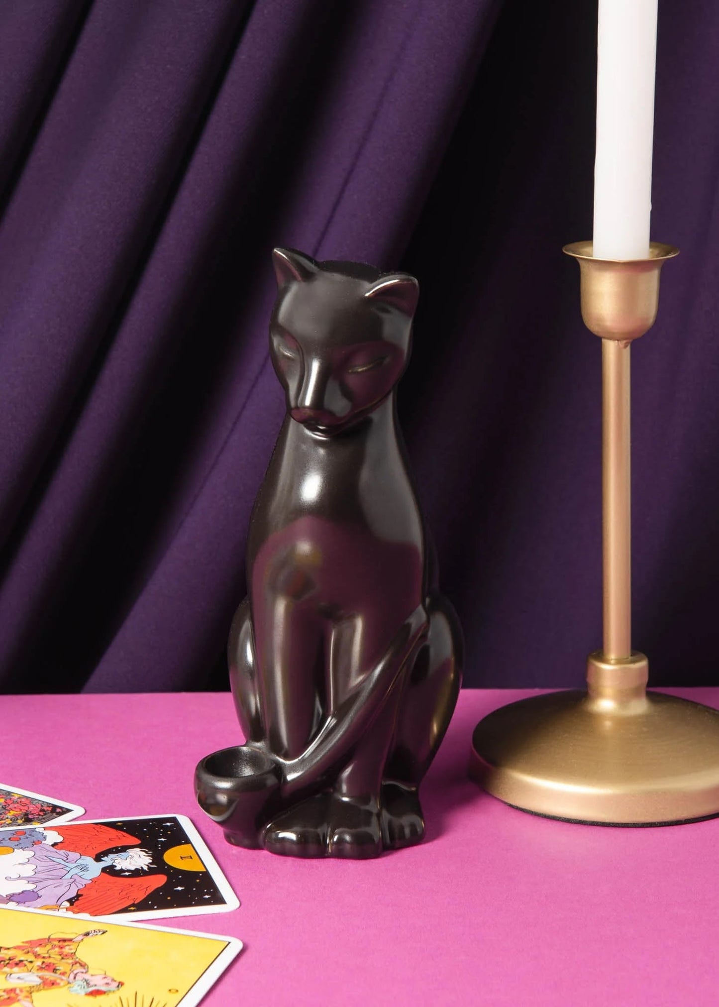 Canna Style Black Cat Pipe, ceramic cat pipe, black cat smoking pipe, matte black pipe, animal shaped pipe, YENology cat pipe, ceramic tobacco pipe, gothic cat decor, witchy smoke accessories