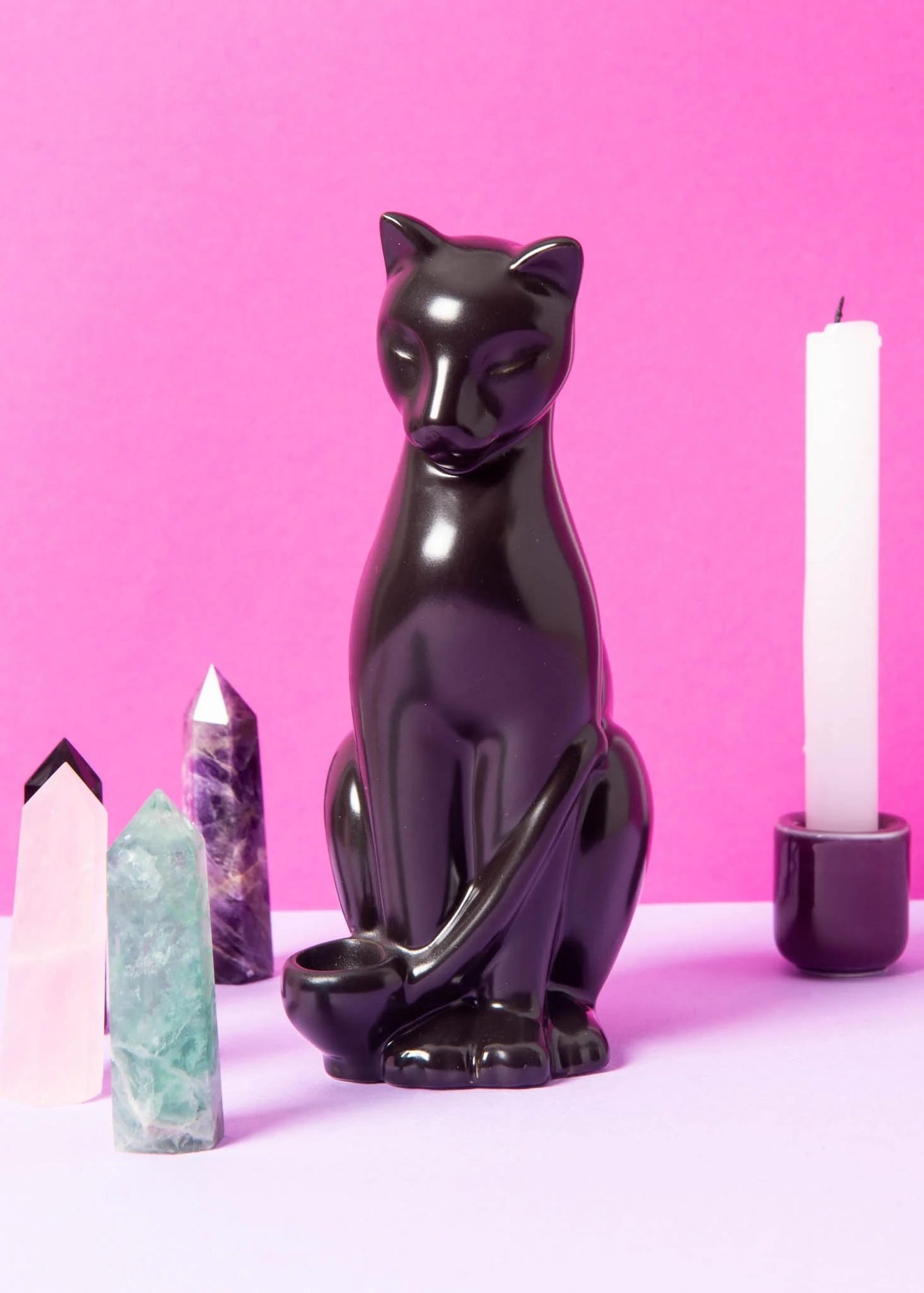 Canna Style Black Cat Pipe – Elegant Ceramic Matte Black Piece