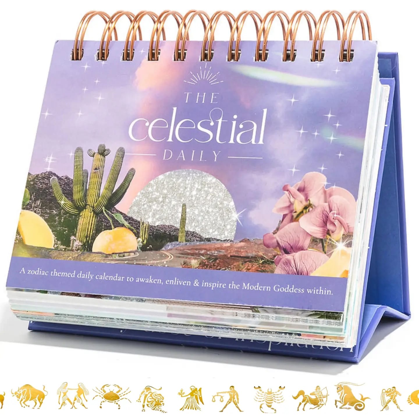 Close-up of Daily Flip Calendar for Zodiac Signs open to a daily message.