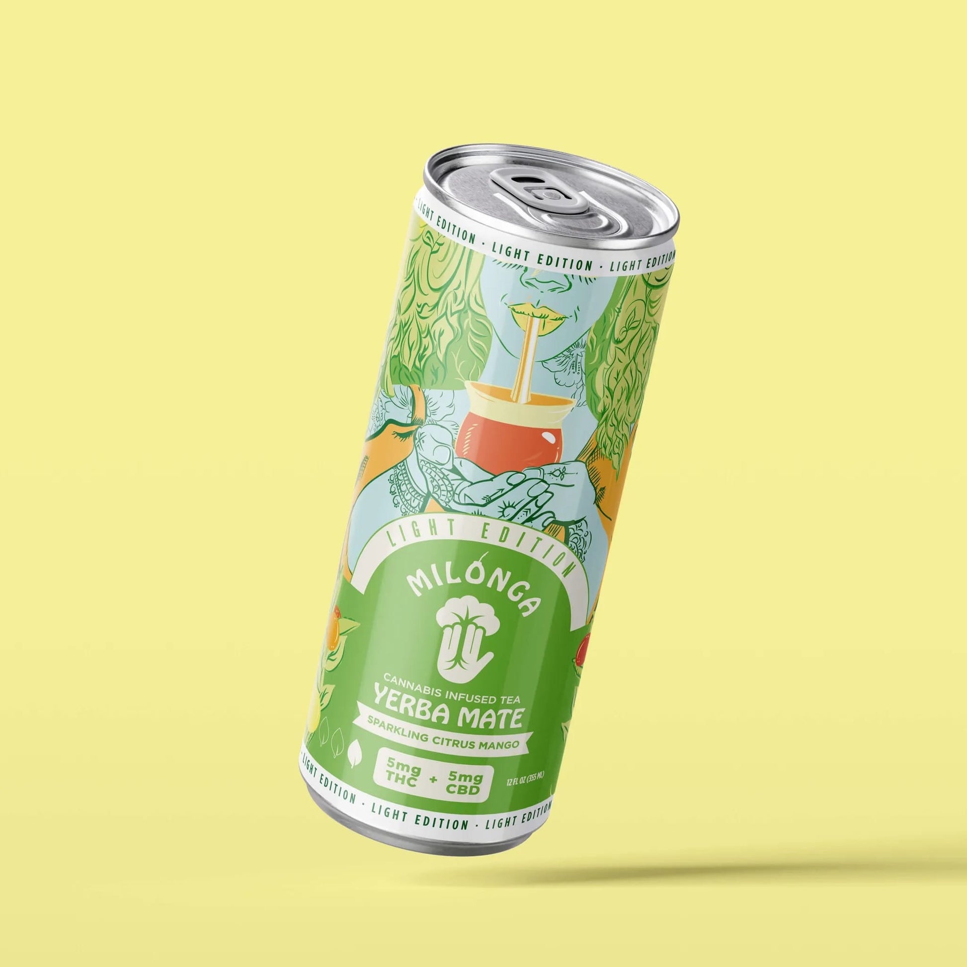 Milonga Citrus Mango, THC CBD drink, hemp beverage, yerba mate THC drink, Light Ed Milonga
