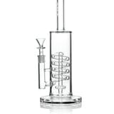 GRAV Coil Showerhead, GRAV glass bong, GRAV water pipe, borosilicate glass pipe, cooling glass bong, showerhead percolator, GRAV 14mm funnel bowl, tabletop bong, smooth hits, YENology smoking accessories