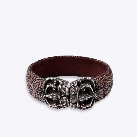 Lou Guerin jewelry, Lou Guerin bracelet, Crown Bracelet, stingray leather bracelet, Paua shell bracelet, sterling silver jewelry