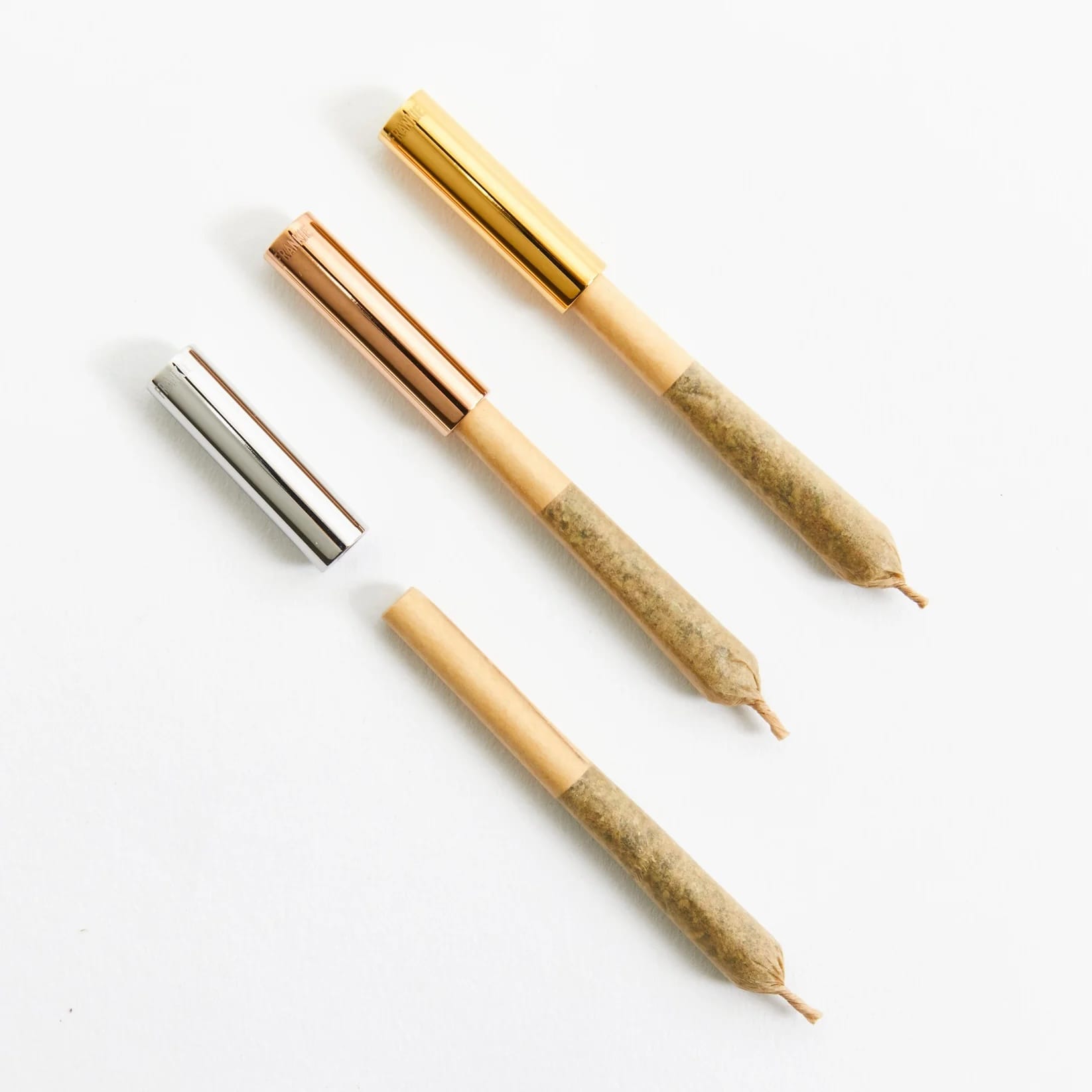 Frankie Smoke joint tips, gold joint tip, silver joint holder, rose gold smoking tip, reusable joint mouthpiece, luxury smoking accessories, roach clip alternative, classy joint holder, Frankie Smoke collection, YENology joint tips