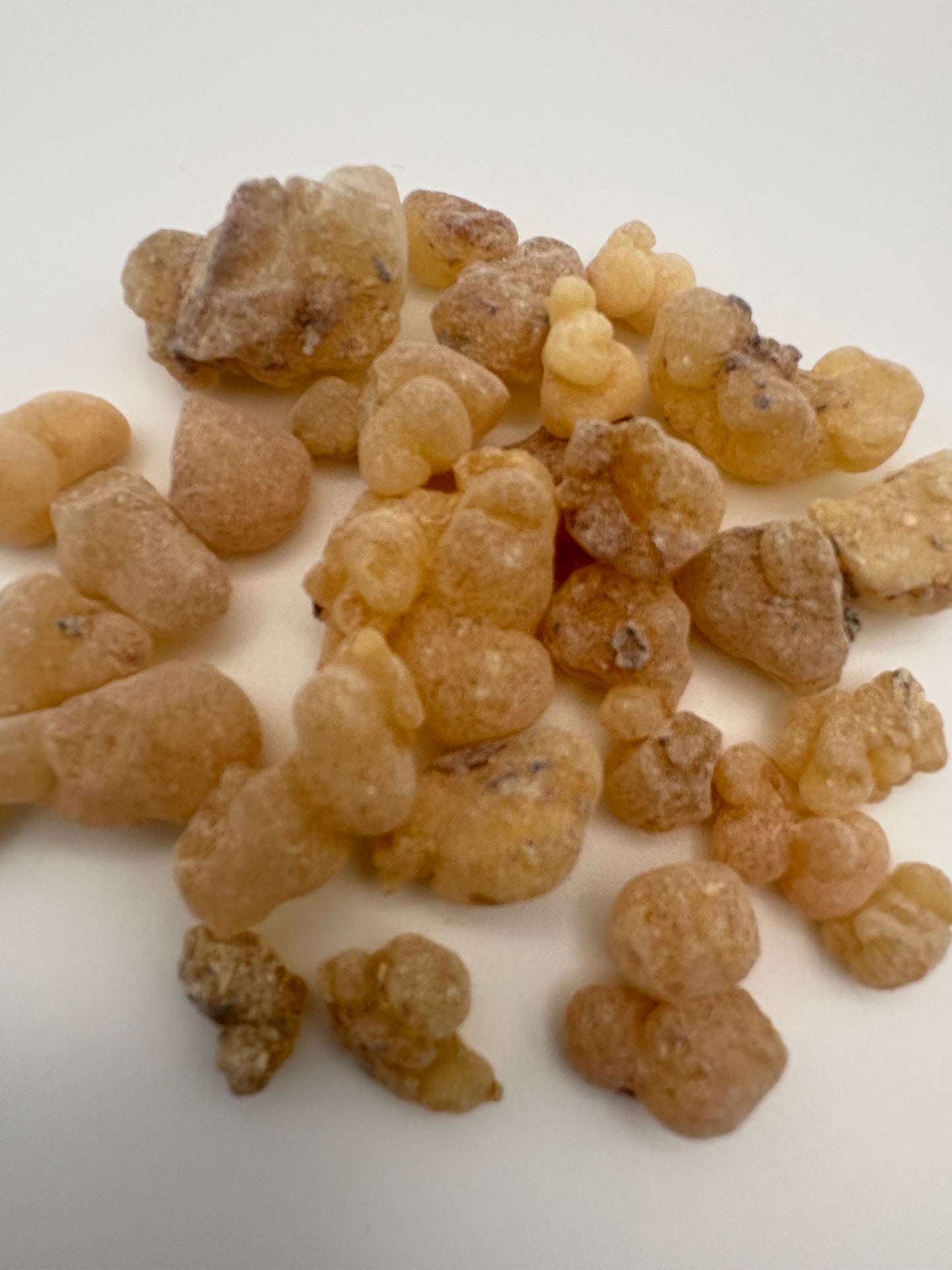Frankincense resin from Eritrea (Boswellia papyrifera). Sweet, bright aroma for incense, meditation & ritual use. 1 oz package of premium resin.