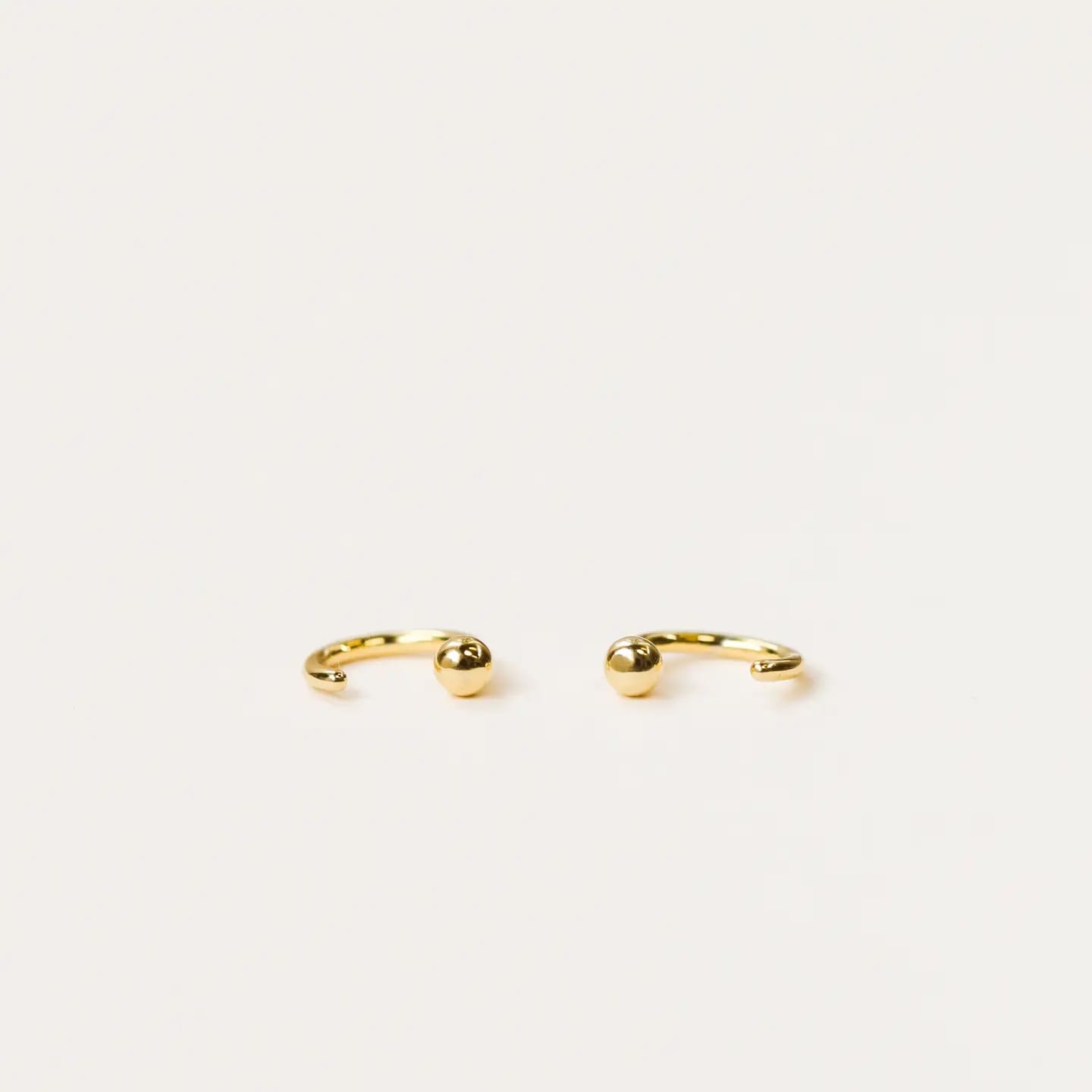 gold sphere huggies, gold huggie earrings, minimalist gold earrings, 18k gold huggies, small gold hoops, hypoallergenic earrings, everyday gold jewelry