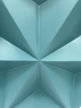 Geometric pattern of blue triangles in a three-dimensional space