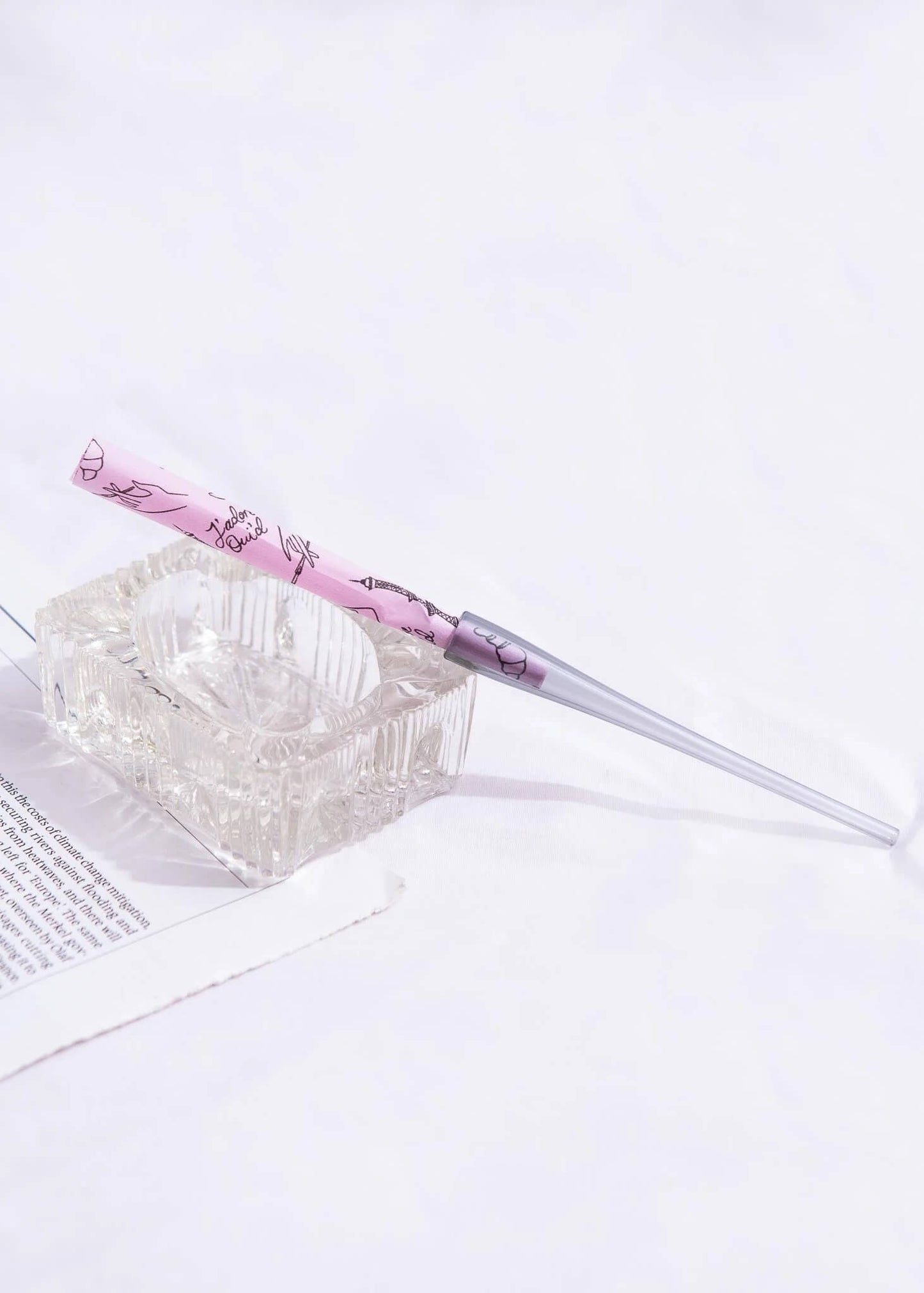 Classy joint holder, glass joint holder, elegant smoking accessory, stylish joint holder, glass filter holder, luxury smoke accessory, YENology joint holder, modern smoking tools