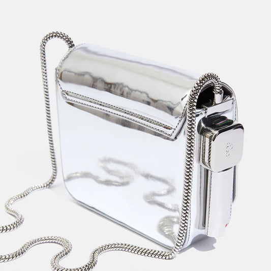 Burn Bag, silver mirror bag, smoking purse