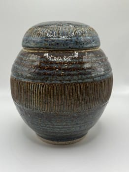 Green speckled lidded container
Mike Teal ceramic jar
Hand-thrown stoneware container