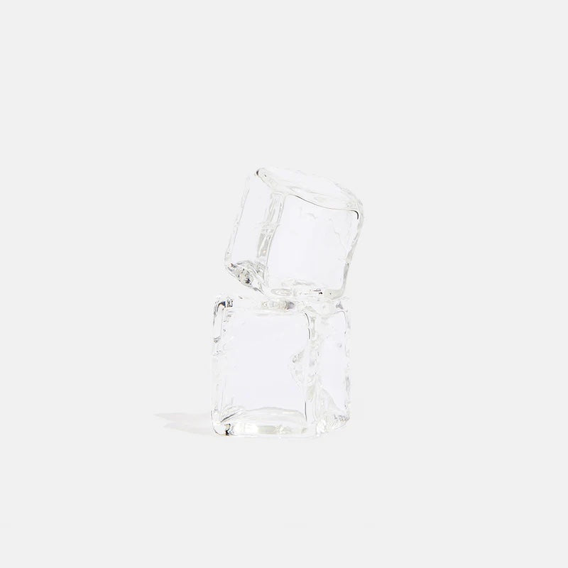 Clear glass object on a white background