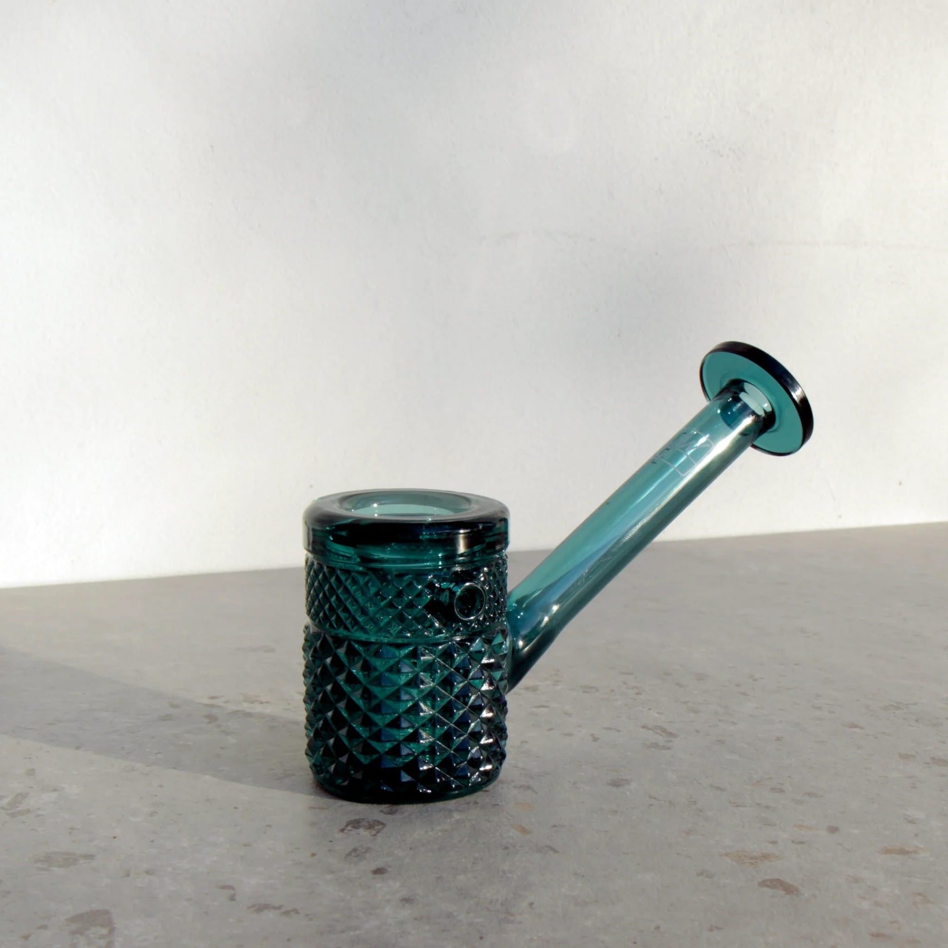 Jane West hand pipe, Twenties Collection pipe, textured glass hand pipe, vintage glass pipe, Jane West smokeware, crystal cut hand pipe, modern glass hand pipe, tabletop hand pipe, luxury smokeware