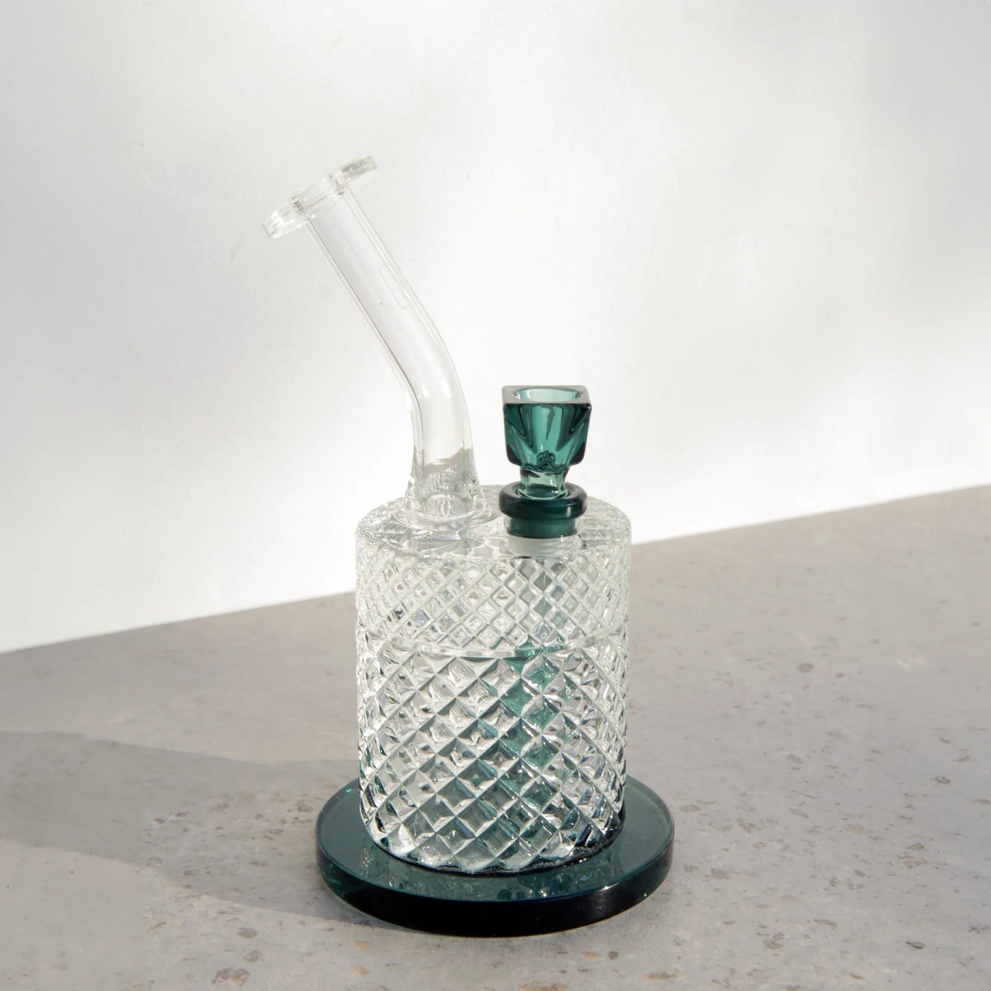 Jane West water pipe, Twenties Collection pipe, Jane West glassware, vintage glass water pipe, crystal cut water pipe, Jane West smokeware, Twenties Collection bong, ergonomic water pipe, custom bowl water pipe, textured glass bong