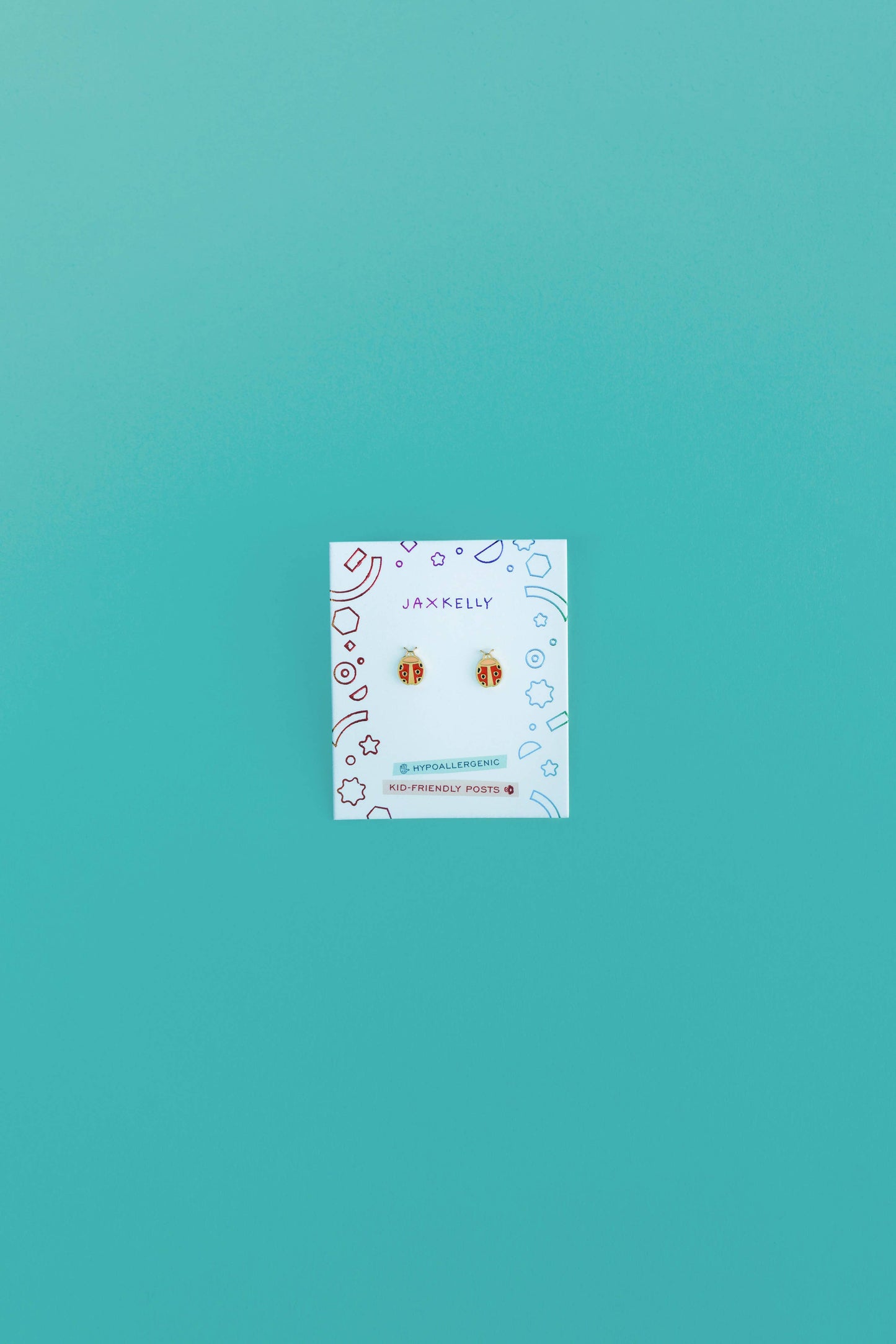 Ladybug kids earrings, enamel ladybug studs, hypoallergenic children’s earrings