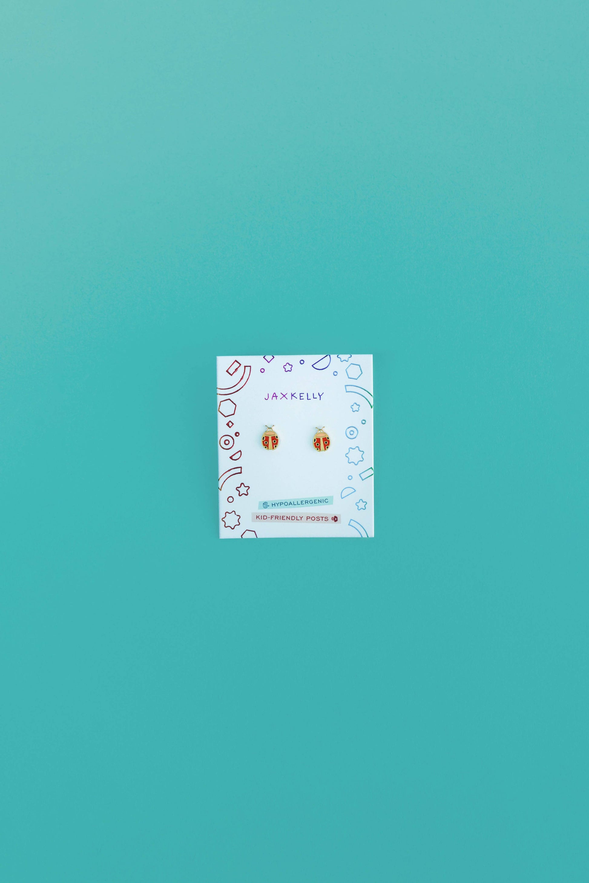 Ladybug kids earrings, enamel ladybug studs, hypoallergenic children’s earrings