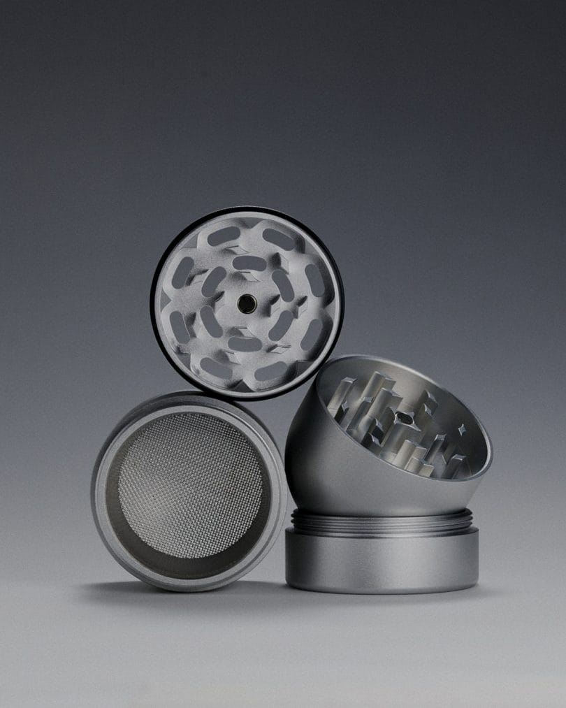 4-piece grinder, luxury smokeware, YENology accessories, kief catcher, designer grinder