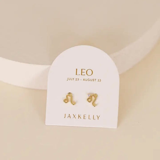 Zodiac Gold Earrings – Leo Studs