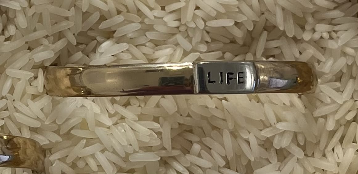 Silver bracelet with 'LIFE' engraving
