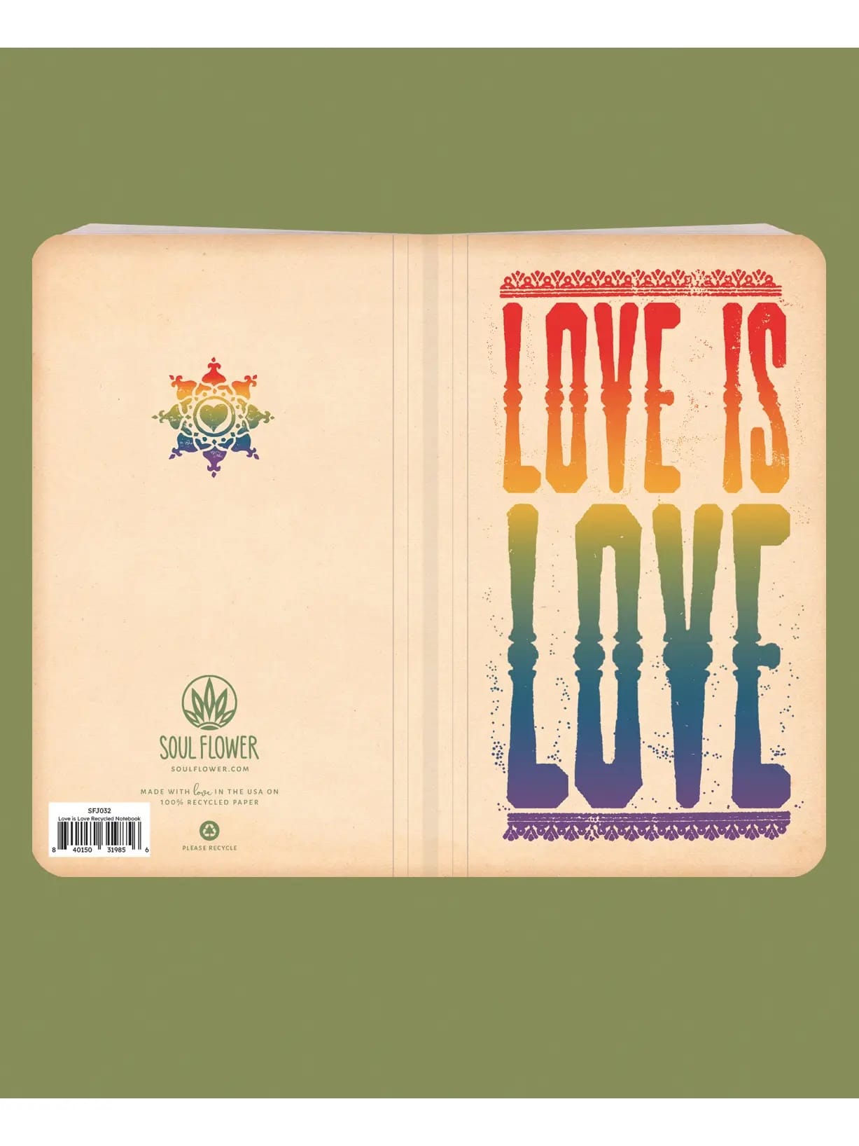 Retro Messages Journal | Soul Flower Recycled Notebook