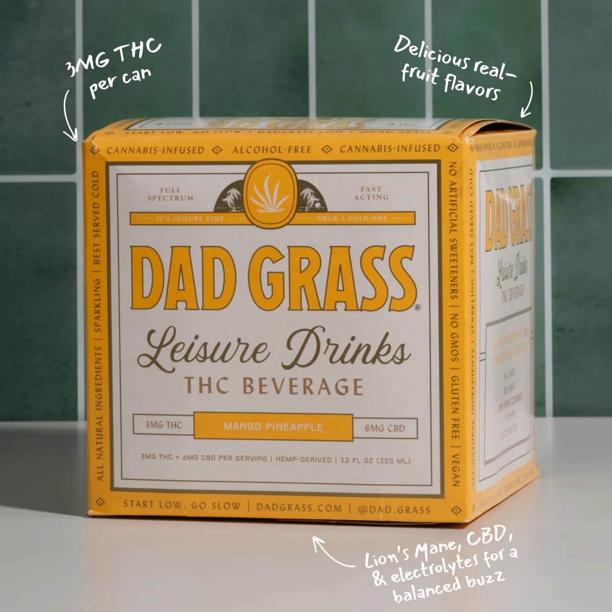 Dad Grass Mango Pineapple THC Drink | 3mg THC + 6mg CBD