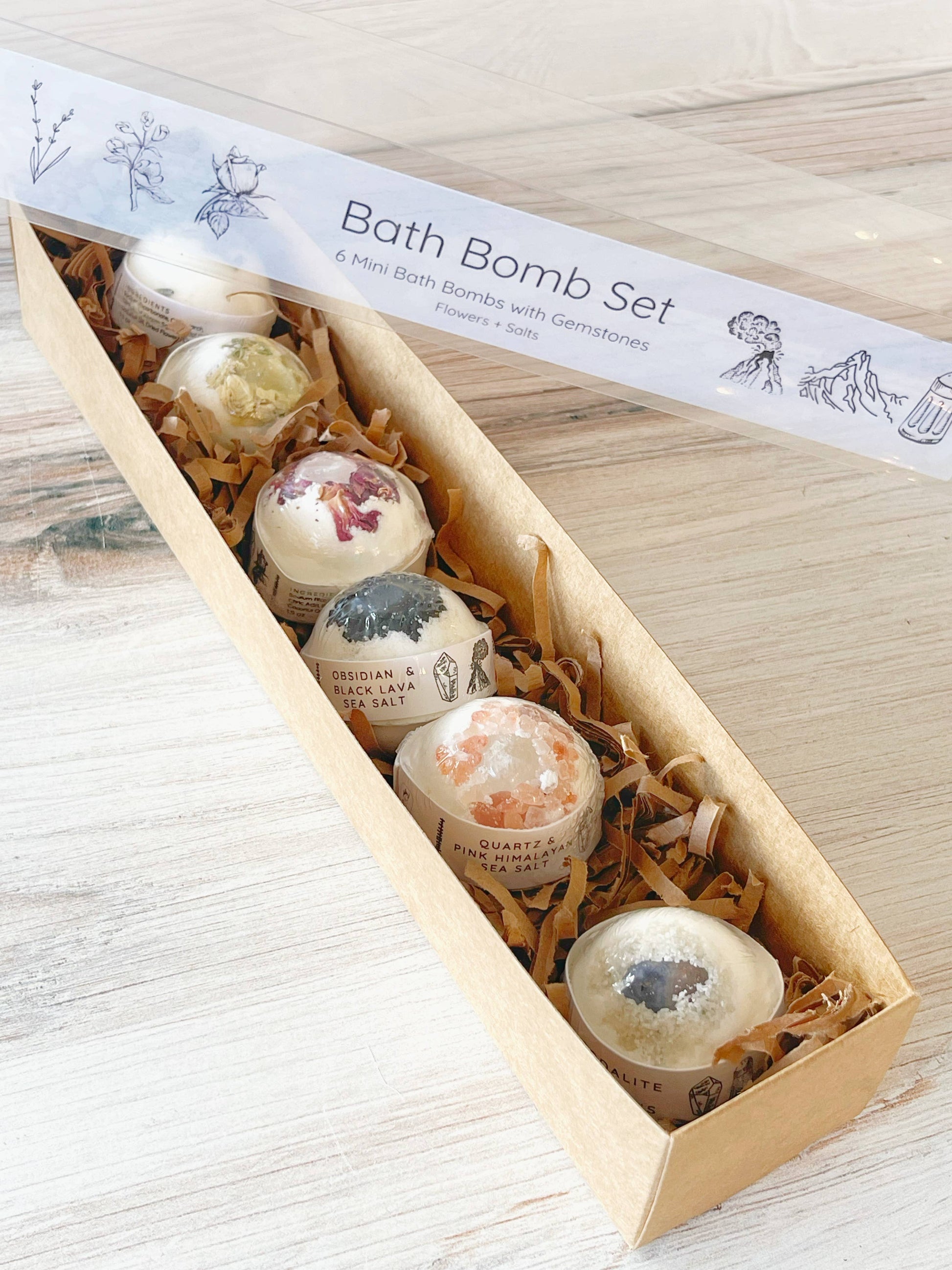 eco-friendly bath gift, mini crystal bath, luxury bath soak